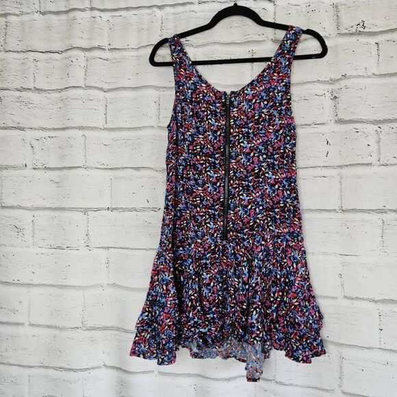 Free People Tiered Ruffle Tank Dress Floral Womens Size 2 Colorful Boho Y2K - Picture 5 of 12